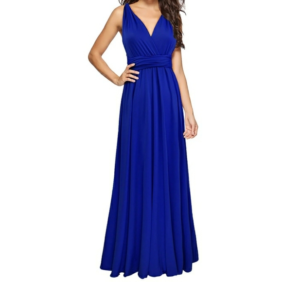 DONNA RICCO NEW YORK Cobalt Long Dress Size 10 NWT - Picture 1 of 16